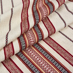 Abrosz szőtt népi hagyományos lenvászon bordó 120x140 cm