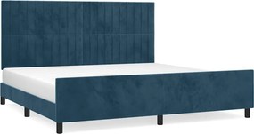 vidaXL sötétkék bársony ágykeret matrac nélkül 200x200 cm