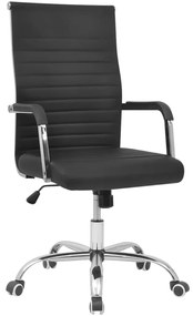 vidaXL fekete műbőr irodai szék 55 x 63 cm
