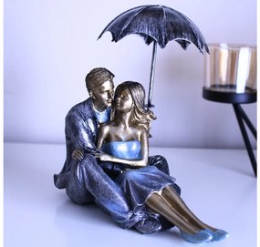 Szerelmespár Szobor Esernyővel, Ezüst