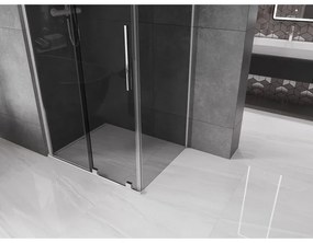 Mexen Velar, zuhanykabin tolóajtóval 100 x 80 cm, 8mm szürke üveg, króm, 871-100-080-41-01