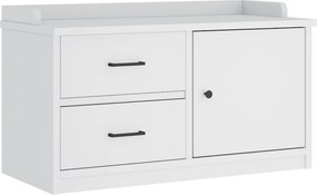 vidaXL SANDNES fehér tömör fenyőfa előszobapad 87x40x50 cm