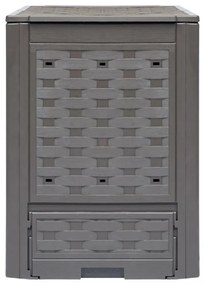 3 db barna műanyag rattan kerti komposztáló 60x60x83 cm 900 L