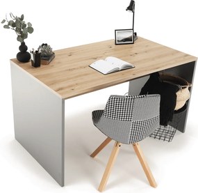 Íróasztal, grafit/tölgyfa artisan, RIOMA NEW TYP 11