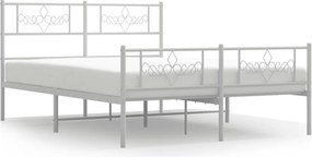 vidaXL fehér fém ágykeret fej- és lábtámlával 120x200 cm