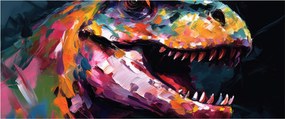 Kép - Dinoszaurusz, festészet (120x50 cm)