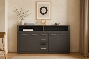 XXL/LUNA KOMODA 4D4S ANTRACYT/ANTRACYT