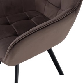 Design fotel, szürkésbarna Velvet/fekete, PETIN