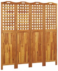 3 paneles tömör akácfa térelválasztó 162x2x180 cm