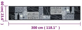 szürke bor mintás mosható bársony konyhaszőnyeg 60x300cm
