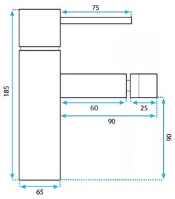 Rea TESS - bidé csaptelep, króm, REA-B8805