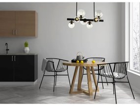 Klausen 106003 - Csillár rúdon HYPERION 7xE27/7W/230V fekete/átlátszó