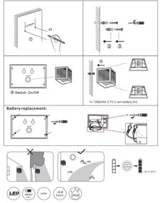 Globo 36495 - LED Napelemes lámpa SOLAR LED/6W/3,2V 3000K IP54