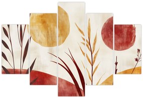 Kép - Növények és körök (150x105 cm)