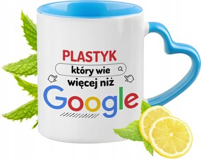 Műanyag Bögre Kék Szív Alakú Füllel Ajándék