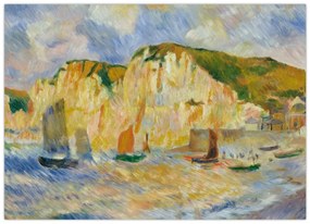 Üveg kép - Auguste Renoir, Sea and Cliffs, reprodukciók (70x50 cm)