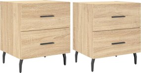 vidaXL 2 db sonoma tölgy színű szerelt fa éjjeliszekrény 40x35x47,5 cm