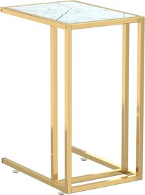 vidaXL fehér márvány edzett üveg számítógép-kisasztal 50 x 35 x 65 cm
