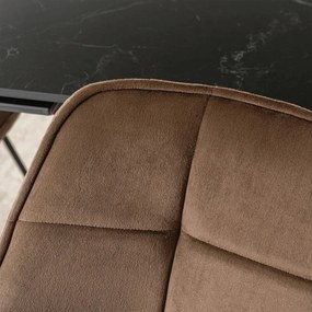 Forgószék barna bársony kárpittal – LUNA