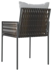 6 db barna polyrattan kerti szék párnával 54x61x83 cm
