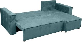 AKCIÓ Benzinkék sarokkanapé SMART COSARO, kétoldalas + 2 párna AJÁNDÉK II. osztály