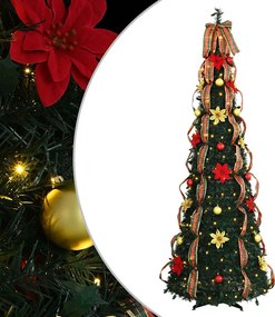 vidaXL Mű karácsonyfa 200 LED-del állvánnyal Zöld 215 cm PVC