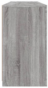 szürke sonoma tálalószekrény LED-világítással 163x37x67 cm