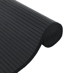 négyszögletű fekete bambusz szőnyeg 70 x 1000 cm