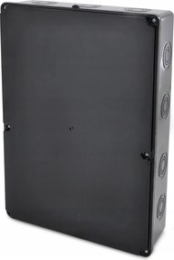 Hermetikus Szerelődoboz Abs 382x278x90 mm Falra Szerelhető Doboz Fekete