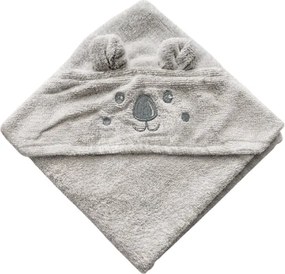 Gyerek fürdőlepedő kapucnival KODA 75x75 cm, szürke