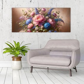 Kép - Asztal tele virágokkal (120x50 cm)