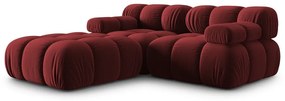 Piros bársony sarokkanapé Bellis – Micadoni Home