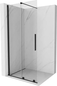 Mexen Velar, nyílásba tolóajtó Walk-In típusú 110 cm, 8 mm átlátszó üveg, fekete matt, 871-110-000-03-70