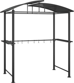 vidaXL antracit acél grillező pavilon oldalsó polcokkal 210x114x230 cm