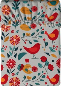Mikroszálas lepedő RETRO BIRD színes 180x200 cm