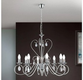 Orion LU 1658/8 - Kristály csillár láncon ALESSIA 8xE14/40W/230V fényezett króm