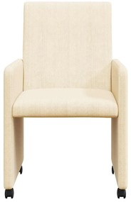 Kerekes Étkező Székek 2 pcs Krém 57 x 66 x 94 cm Bársony anyag