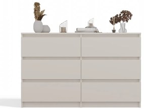 M6 120 fiókos szekrény, 120x75x30 cm, kasmír