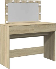 vidaXL sonoma tölgy színű fésülködőasztal LED-del 100 x 40 x 120 cm