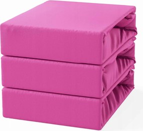 Pamut lepedő gumis 200x220 Rózsaszín Sötét