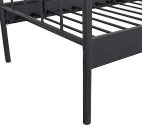 Fekete egyszemélyes ágy ágyráccsal 90x200 cm Moos – WOOOD