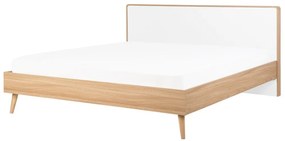 Franciaágy 180 cm SERVI (ágyráccsal és LED világítással) (világos fa). 1007525