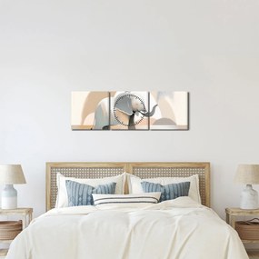 Kép - Elefánt pasztell színekben (órával) (90x30 cm)