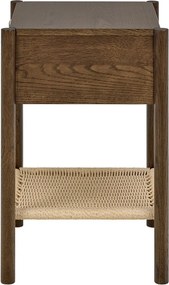 Sötét natúr színű éjjeliszekrény tölgyfa dekorral Monfort – Actona