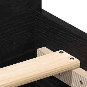 fekete tölgy színű szerelt fa ágykeret matrac nélkül 150x200 cm