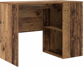 vidaXL Asztal polcokkal tárolóval Öreg fa 102 x 50 x 75 cm Faanyag