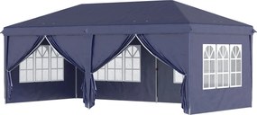 Outsunny 6x3m Erős Téli Átmeneti Kerti Pavilon, Party Sátor Oldalfalakkal, Ablakokkal, Ajtóval, Táskával Kerti Sátor Marquee Kempinghez, Kék | Aosom