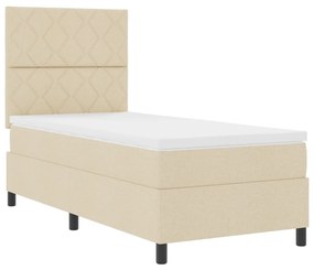 Boxspring ágy matraccal Bézs 90x200 cm Szövet