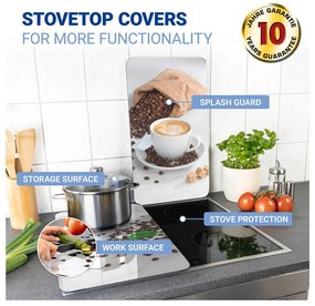 Edzett üveg tűzhely fedőlap szett 2 db-os 52x30 cm Café Aromatica – Maximex