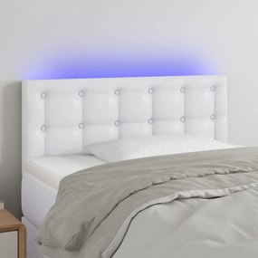 fehér műbőr LED-es fejtámla 90 x 5 x 78/88 cm